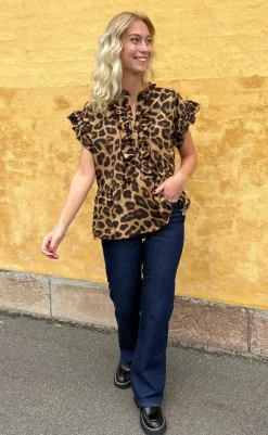 Hot Top - Freya - Leopard T-shirts & Toppe
