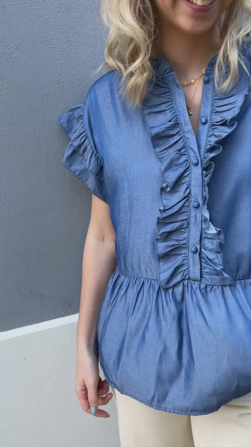 Clearance Top - Freya - Denim Blue T-shirts & Toppe