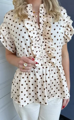 New Top - Freya - Beige Dots T-shirts & Toppe