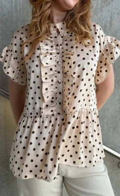 New Top - Freya - Beige Dots T-shirts & Toppe