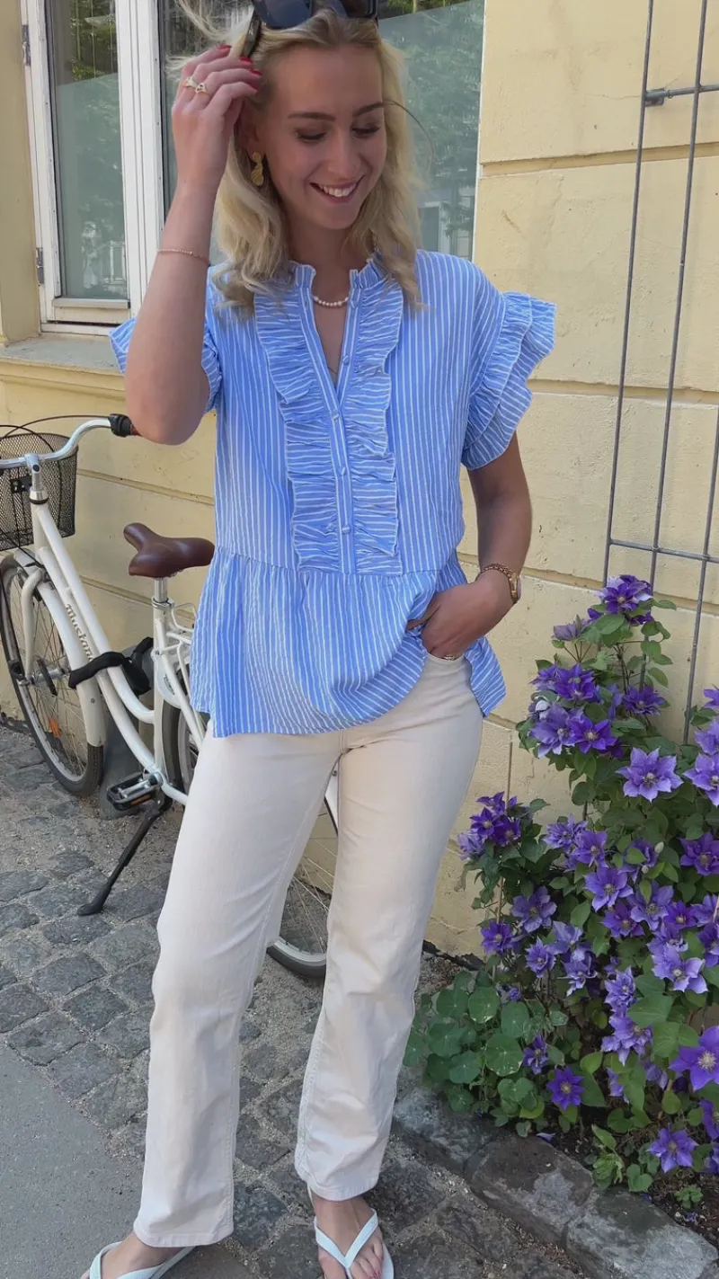 Sale Top - Freya - Pink Striped T-shirts & Toppe