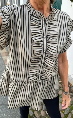 New Top - Freya - Brown/Black Stripe T-shirts & Toppe