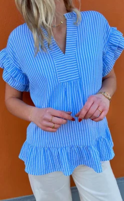 Best Top - Winnie - Blue Striped T-shirts & Toppe