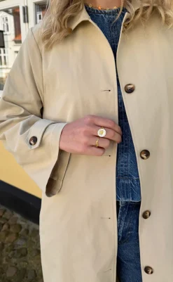Online Trenchcoat - Louisa Long - Beige Jakker & Frakker|Alt Overtøj