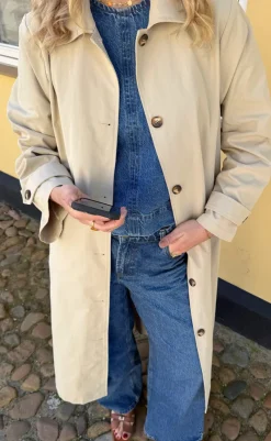 Online Trenchcoat - Louisa Long - Beige Jakker & Frakker|Alt Overtøj