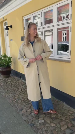 Online Trenchcoat - Louisa Long - Beige Jakker & Frakker|Alt Overtøj