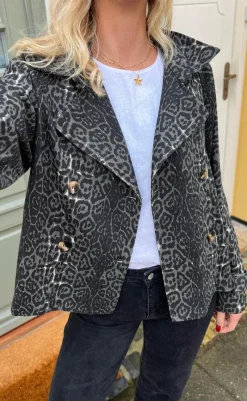 Online Trenchcoat / Jakke - Sally - Grey Leopard Jakker & Frakker|Alt Overtøj