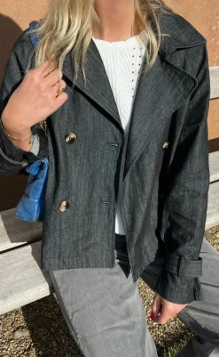 New Trenchcoat / Jakke - Silje - Black Denim Jakker & Frakker|Alt Overtøj