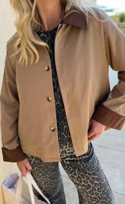 Online Trenchcoat / Jakke - Caroline Contrast - Camel / Brown Jakker & Frakker|Alt Overtøj