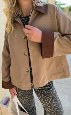 Online Trenchcoat / Jakke - Caroline Contrast - Camel / Brown Jakker & Frakker|Alt Overtøj