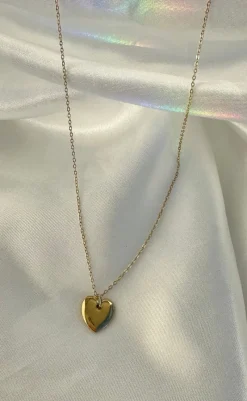 Online Halskæde - Houston Heart - Gold Colour Smykker