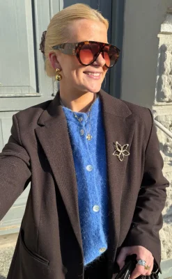 Discount Halskæde - Textured Flower - Gold Colour Smykker