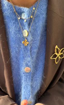 Discount Halskæde - Textured Flower - Gold Colour Smykker