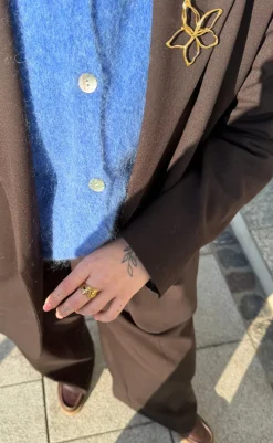 Discount Halskæde - Textured Flower - Gold Colour Smykker