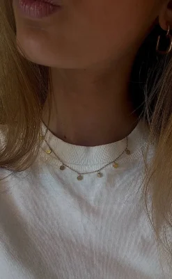 Clearance Halskæde - Shiny Drop - Gold Colour Smykker