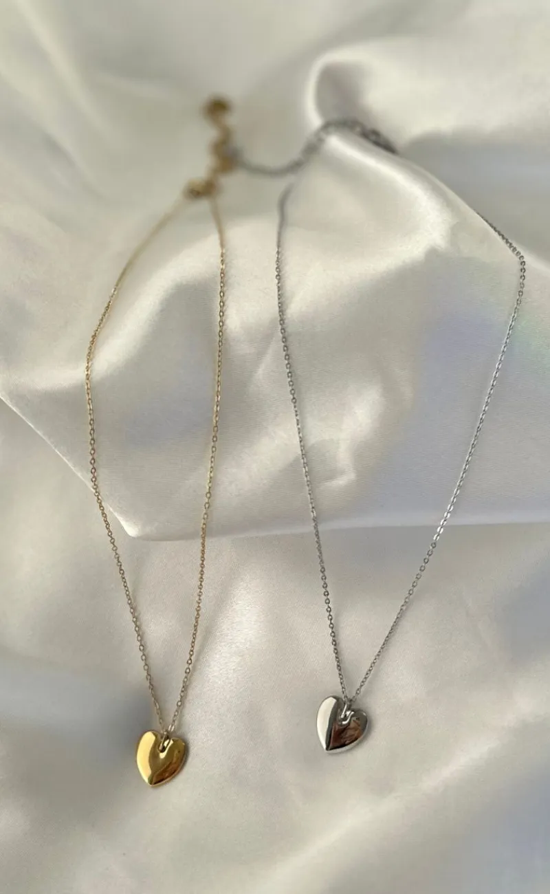 Outlet Halskæde - Houston Heart - Silver Colour Smykker