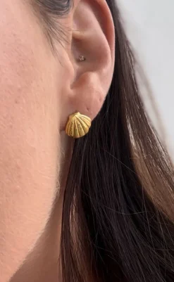 Outlet Øreringe - Shell - Gold Colour Smykker