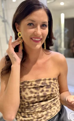 Online Øreringe - Augusta Long - Gold Colour Smykker