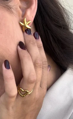 Øreringe - Starfish - Gold Colour Smykker