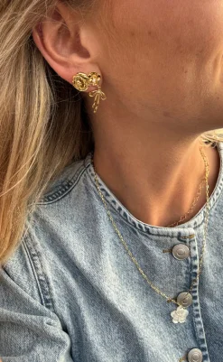 Discount Øreringe - Small Rose - Gold Colour Smykker