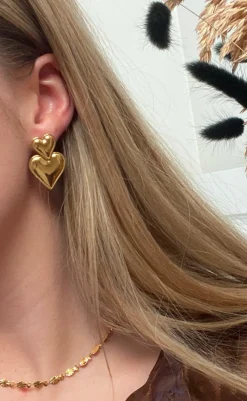 Online Øreringe - Marseille Heart - Gold Colour Smykker