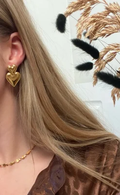 Online Øreringe - Marseille Heart - Gold Colour Smykker