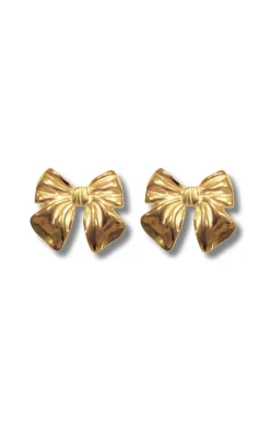 Hot Øreringe - Big Bow - Gold Colour Smykker