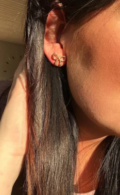 Outlet Øreringe - Las Vegas Bow - Gold Colour Smykker