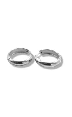 Outlet Øreringe - Plain Chunky Hoops - Silver Colour Smykker
