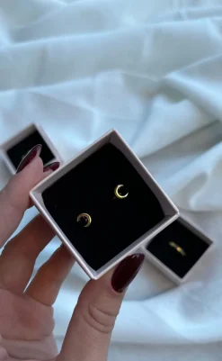 Discount Øreringe - Montreal Moon - Gold Colour Smykker