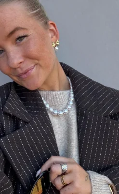 Hot Øreringe - Christina Bow - Gold Colour Smykker