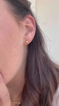 Best Øreringe - Houston Heart - Gold Colour Smykker