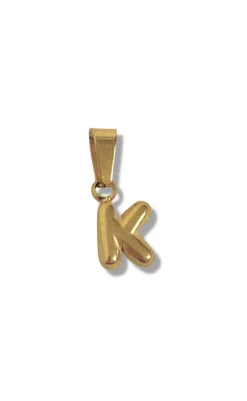 Discount Vedhæng - Chunky Letter - Gold Colour Smykker