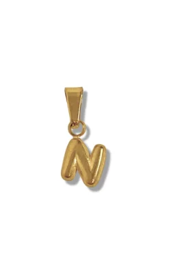 Discount Vedhæng - Chunky Letter - Gold Colour Smykker