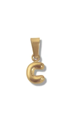 Discount Vedhæng - Chunky Letter - Gold Colour Smykker
