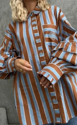 Hot Skjorte - Untitled - Brown/Light Blue Skjorter