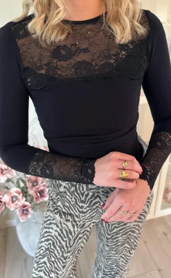 Discount Tim & Simonsen Bluse - Nancy Lacechest - Black Bluser
