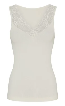 Outlet Tim & Simonsen Top - Belen V-lace - Ivory (vendbar) T-shirts & Toppe