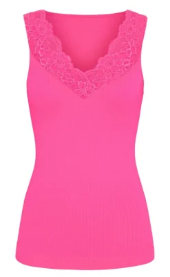 Best Tim & Simonsen Top - Belen V-Lace - Bubble Flour (vendbar) T-shirts & Toppe