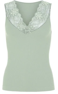 Hot Tim & Simonsen Top - Belen V-Lace - Menta (vendbar) T-shirts & Toppe
