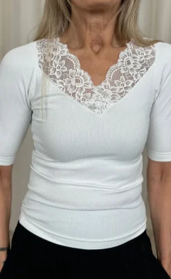 Tim & Simonsen Top - Belen SS - Bianco T-shirts & Toppe