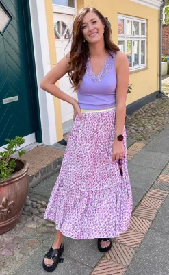 Best Tim & Simonsen Top - Belen V-Lace - Lavender (vendbar) T-shirts & Toppe