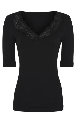 Sale Tim & Simonsen Top - Belen SS - Nero T-shirts & Toppe