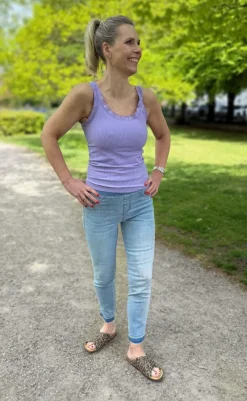 Hot Tim & Simonsen Top - Frida Rib - Lavanda T-shirts & Toppe