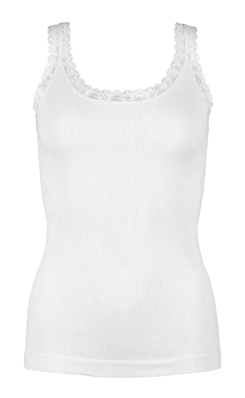 Online Tim & Simonsen Top - Frida Rib - Bianco T-shirts & Toppe