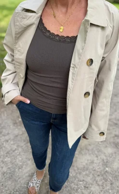 Outlet Tim & Simonsen Top - Frida Rib - Noce T-shirts & Toppe