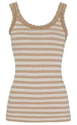 Outlet Tim & Simonsen Top - Isa Rib - Nudo/Bianco T-shirts & Toppe