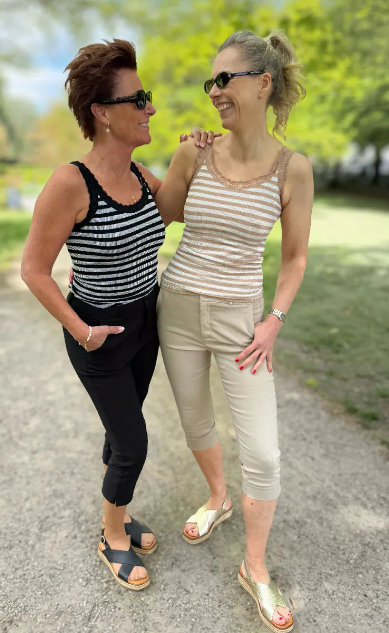 Clearance Tim & Simonsen Top - Isa Rib - Blu/Bianco T-shirts & Toppe