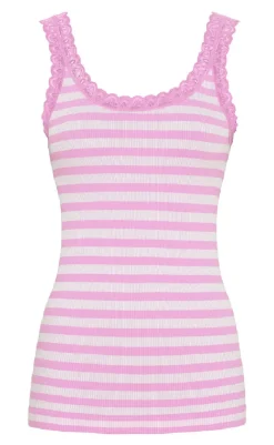 Clearance Tim & Simonsen Top - Isa Rib - Macaron/Bianco T-shirts & Toppe