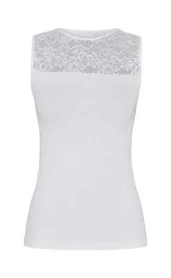 New Tim & Simonsen Top - Nancy Rib - Bianco T-shirts & Toppe